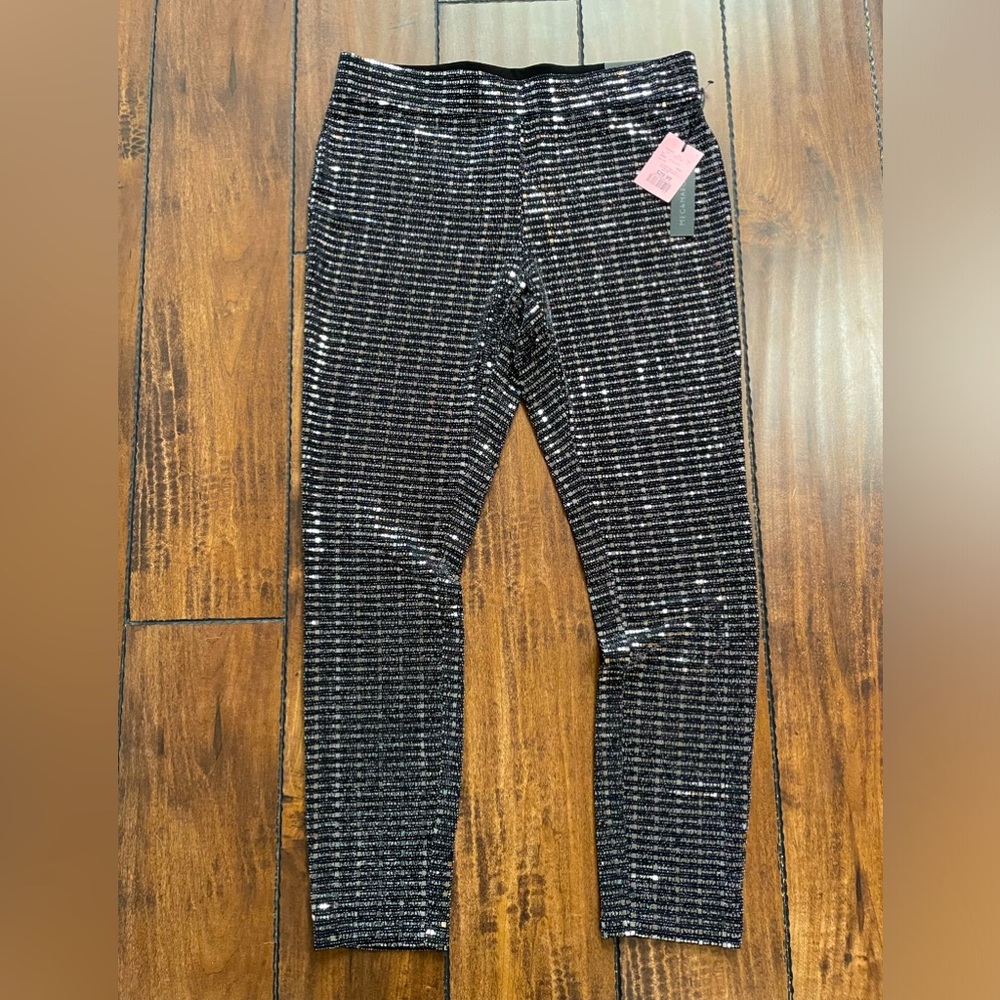 Meg & Margot Silver Sequin Leggings (New)